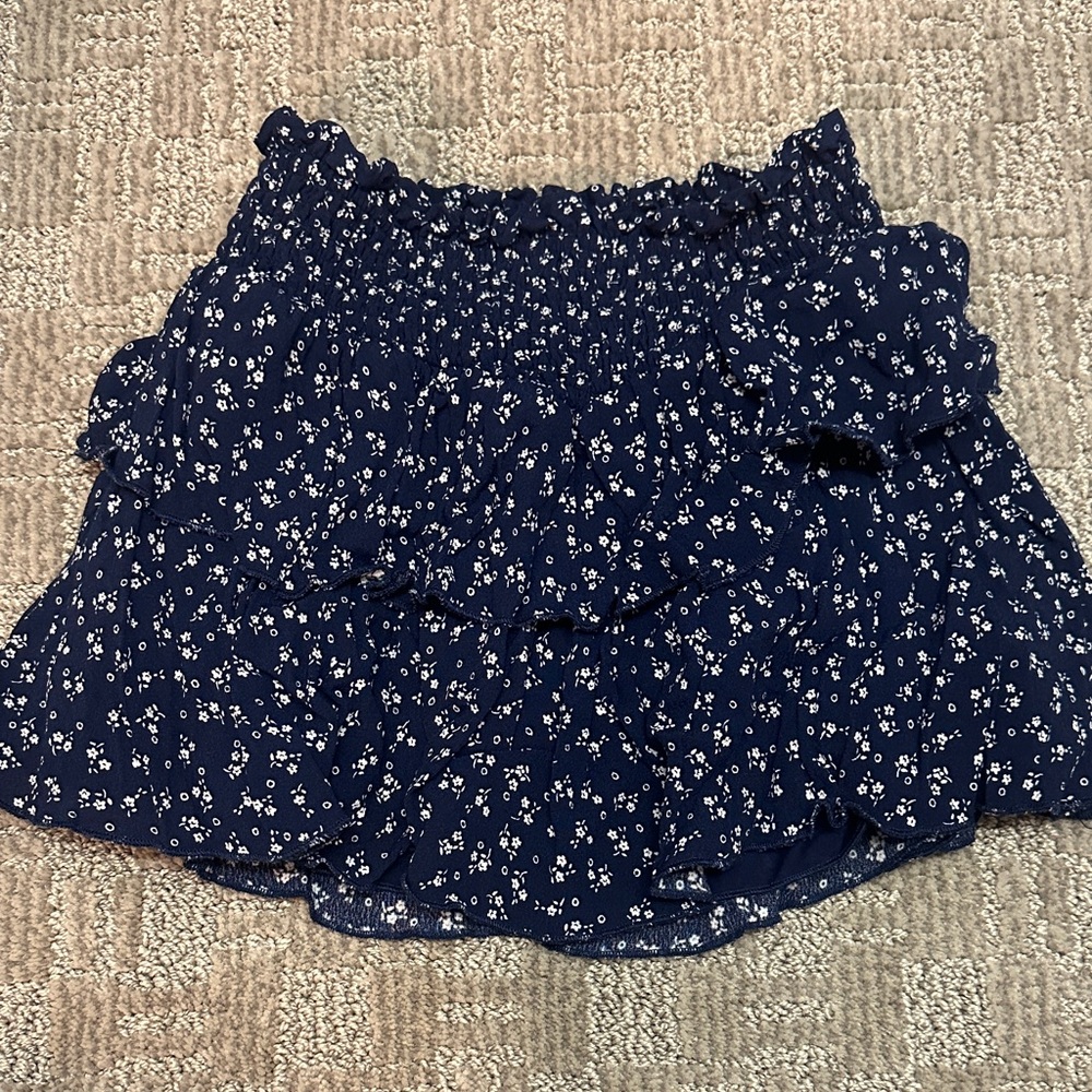 Katie J NYC Floral Ruffle Mini Skirt, size M
